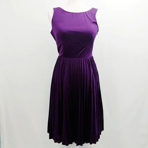 Betsey Johnson Dress Purple A-Line Open Back Sz 2
